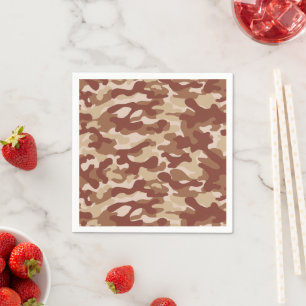 Servilleta De Papel Patrón de camuflaje de color beige desértico