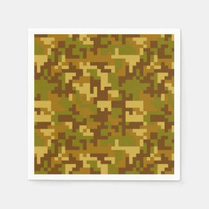 Servilleta De Papel patrón de camuflaje del ejército del desierto verd