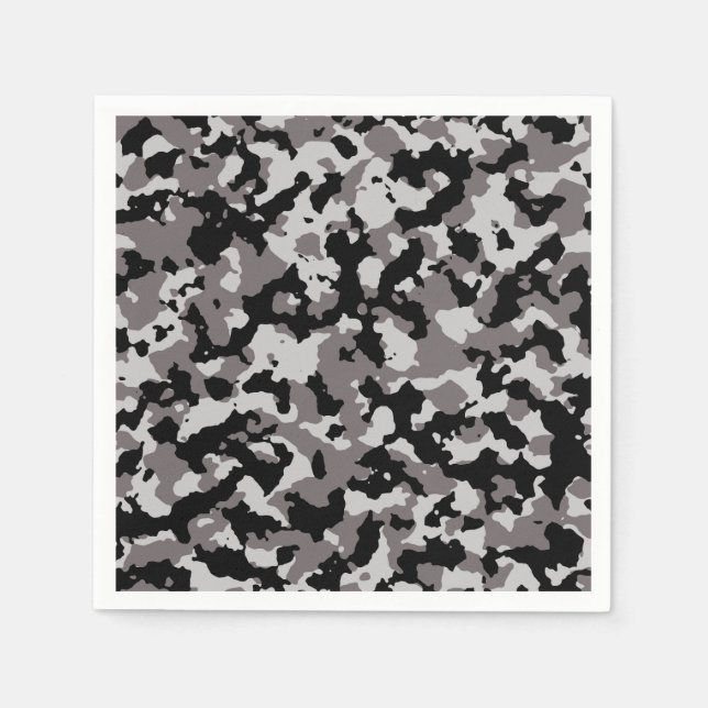 Servilleta De Papel Patrón de camuflaje gris militar (Anverso)