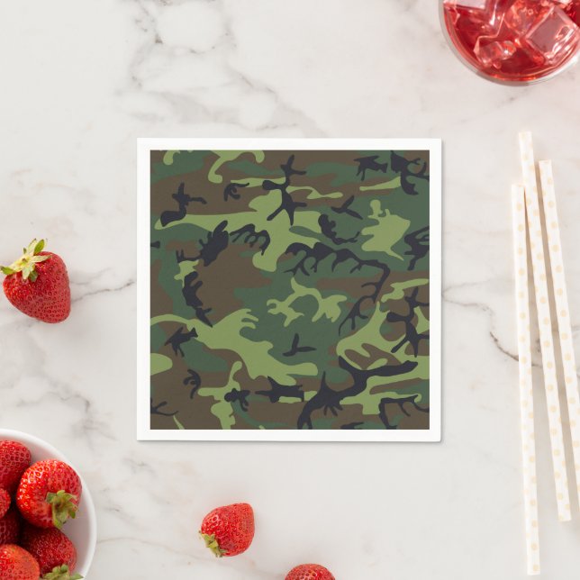 Servilleta De Papel Patrón de camuflaje verde, patrón militar, ejércit (In situ)