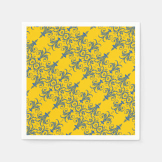 Servilleta De Papel Patrón de candelabro amarillo azul