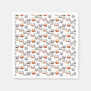 Servilleta De Papel Patrón de caras de fantasía de Halloween