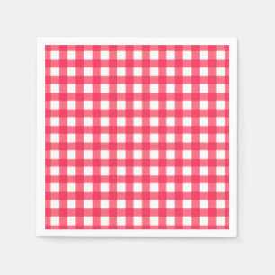 Servilleta De Papel Patrón de cartón de Gingham rojo y blanco