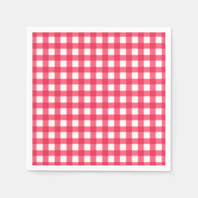 Servilleta De Papel Patrón de cartón de Gingham rojo y blanco (Anverso)