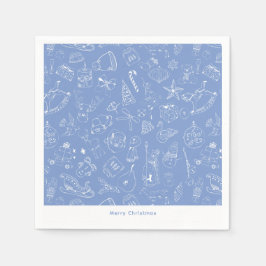 Servilleta De Papel Patrón de cartón de vacaciones dibujado a mano