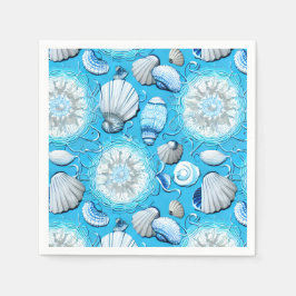 Servilleta De Papel Patrón de cascos marinos del océano azul