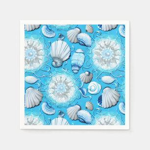 Servilleta De Papel Patrón de cascos marinos del océano azul