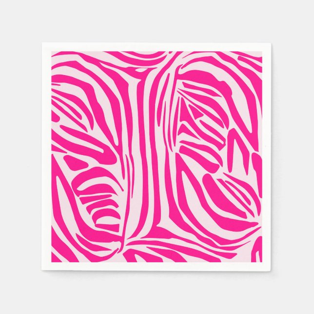 Servilleta De Papel Patrón de cebra rosa (Anverso)