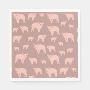 Servilleta De Papel Patrón de cerdo rosado