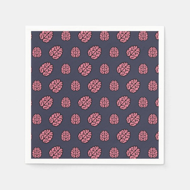 Servilleta De Papel Patrón de cerebros de las mentes grandes (Anverso)