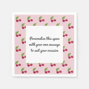 Servilleta De Papel Patrón de cereza lindo mensaje personalizado 