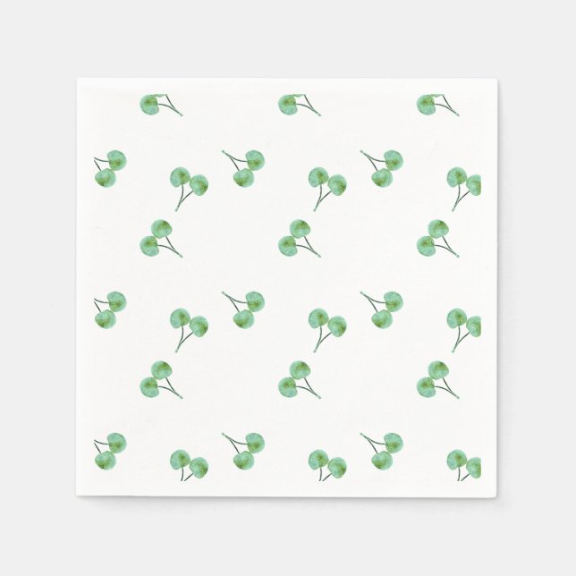 Servilleta De Papel Patrón de cerezas verdes (Anverso)