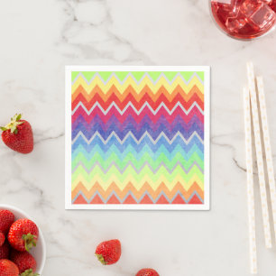 Servilleta De Papel Patrón de Chevron colorido Color del arcoiris puro