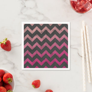 Servilleta De Papel Patrón de chevron de magenta rosa rojo ombre gris 