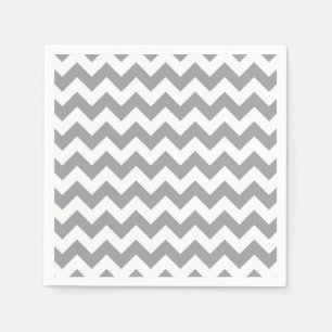 Servilleta De Papel Patrón de Chevron Zig-Zag Gris Oscuro Blanco