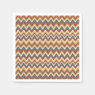 Servilleta De Papel Patrón de Chevron Zigzag Boho Chic Vibrante y Colo