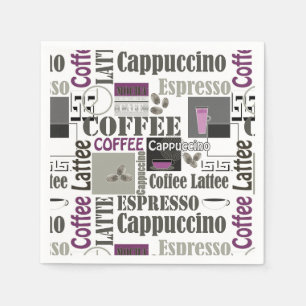 Servilleta De Papel patrón de cocina de café retro para espresso latte