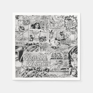 Servilleta De Papel Patrón de Cómic Antiguo de Mujer Maravilla