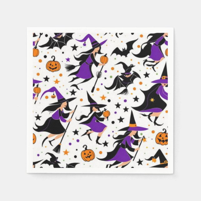 Servilleta De Papel Patrón de compilación de brujas locas (Anverso)