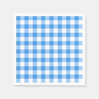 Servilleta De Papel Patrón De Comprobación De Gingham Azul Y Blanco