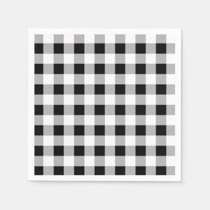 Servilleta De Papel Patrón de comprobación de la placa blanca gris neg