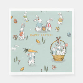 Servilleta De Papel Patrón de conejillos de Pascua y Personalizado de 