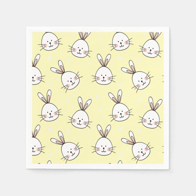 Servilleta De Papel Patrón de conejitos maleados (Anverso)