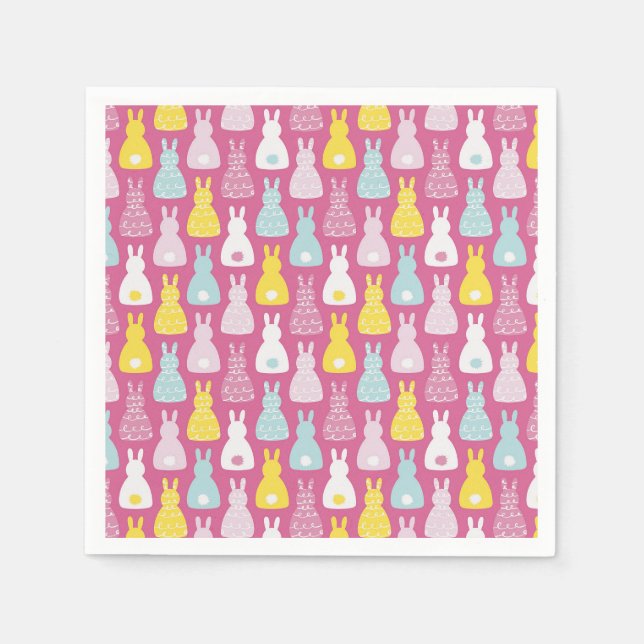 Servilleta De Papel Patrón de conejo conejo conejo de pascua (Anverso)