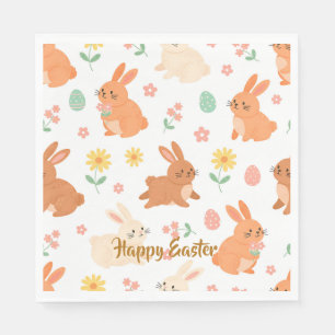 Servilleta De Papel patrón de conejo de huevo floral de Pascua