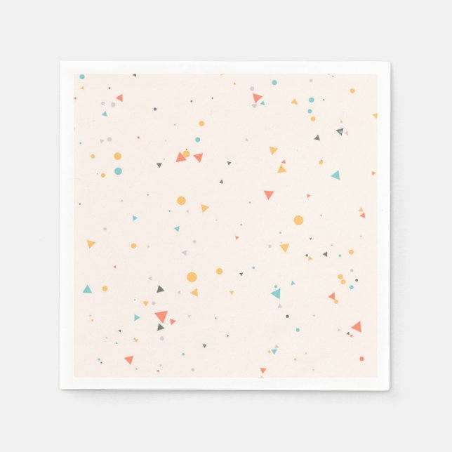 Servilleta De Papel Patrón de confetti de puntos y triángulos (Anverso)