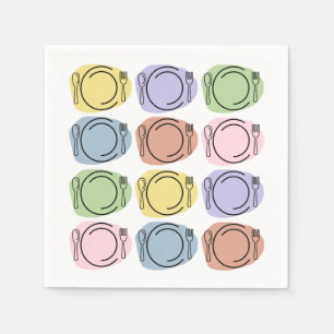 Servilleta De Papel Patrón de configuración de placas coloridas