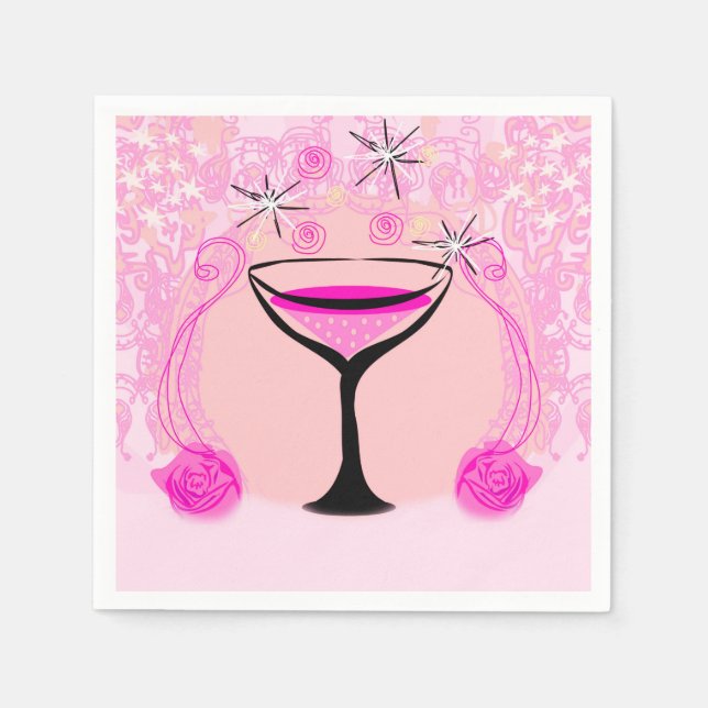 Servilleta De Papel patrón de copas de vino Napkin (Anverso)