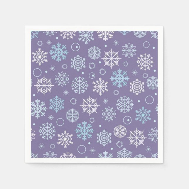 Servilleta De Papel Patrón de copo de nieve (Anverso)