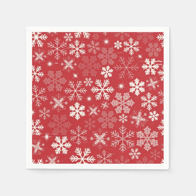 Servilleta De Papel Patrón de copo de nieve (Anverso)