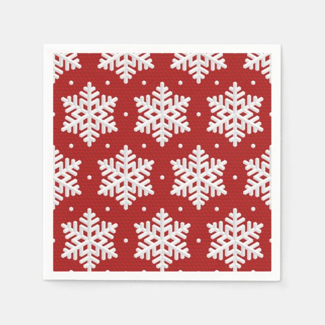 Servilleta De Papel Patrón de copo de nieve (Anverso)