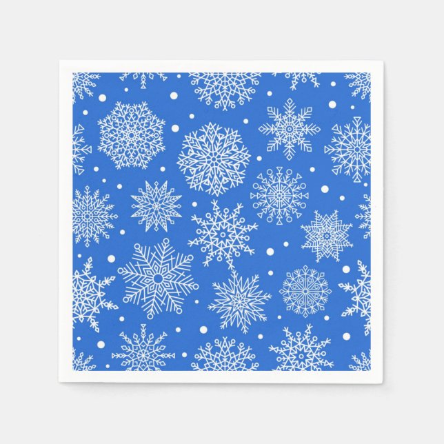 Servilleta De Papel Patrón de copo de nieve (Anverso)