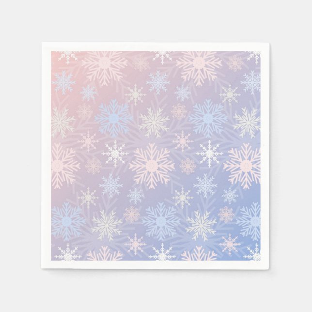 Servilleta De Papel Patrón de copo de nieve (Anverso)
