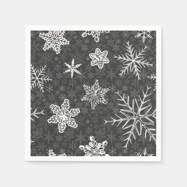 Servilleta De Papel Patrón de copo de nieve (Anverso)