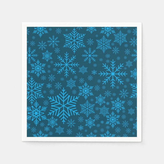 Servilleta De Papel Patrón de copo de nieve (Anverso)