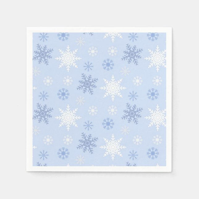 Servilleta De Papel Patrón de copo de nieve (Anverso)
