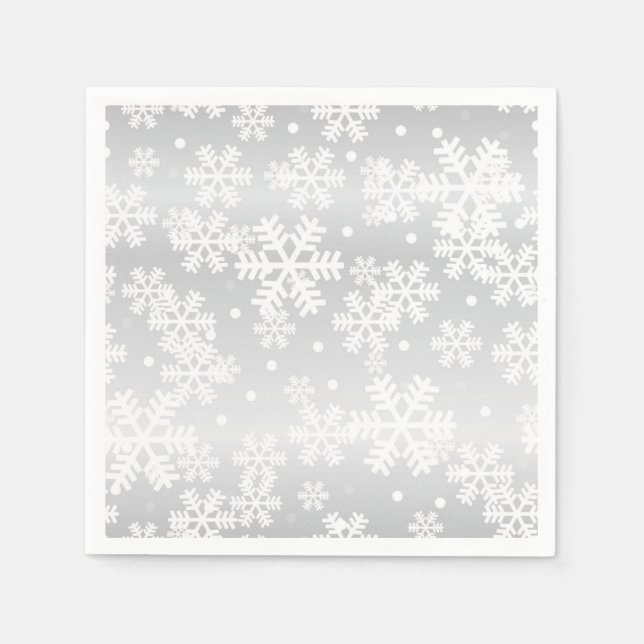 Servilleta De Papel Patrón de copo de nieve (Anverso)