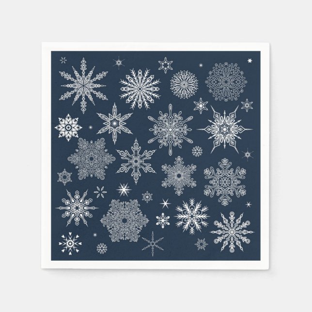 Servilleta De Papel Patrón de copo de nieve (Anverso)