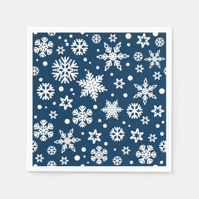 Servilleta De Papel Patrón de copo de nieve (Anverso)
