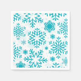 Servilleta De Papel Patrón de copo de nieve azul