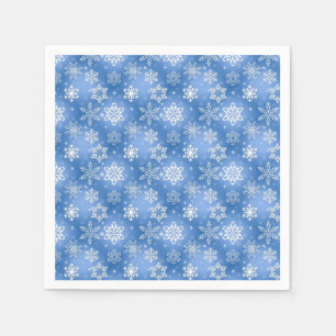 Servilleta De Papel Patrón de copo de nieve blanco y azul