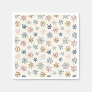 Servilleta De Papel Patrón de copo de nieve multicolor – Navidad de in