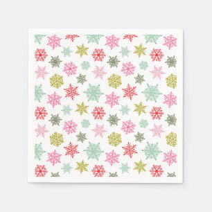 Servilleta De Papel Patrón de copo de nieve multicolor – Navidad de in