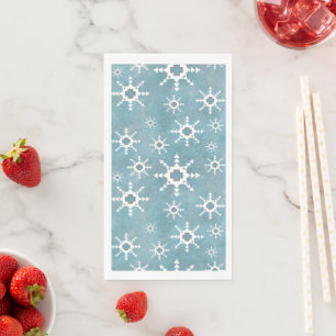 Servilleta De Papel Patrón de copos de nieve geométricos de invierno d