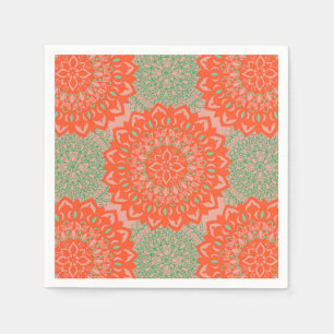 Servilleta De Papel Patrón de coral de mandala
