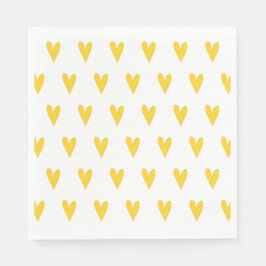 Servilleta De Papel Patrón de corazón amarillo